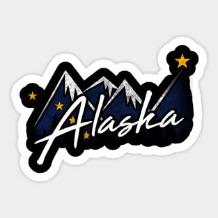 Alaska Flag Mountains State Sticker